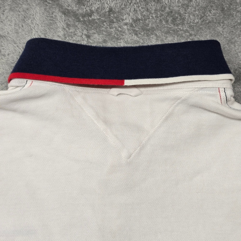 Tommy Hilfiger Denim Custom Fit Polo Shirt Mems LG White HILFIGER Logo 0199597 - Picture 4 of 9